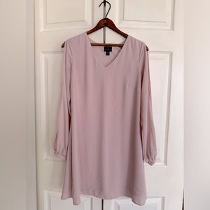 Dusty Pink Long Sleeve Split-Sleeve Swing Dress Sz XS